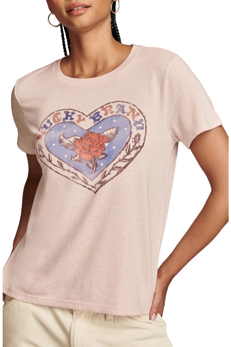 Rose Heart Logo Graphic T-Shirt, Main, color, PALE MAUVE