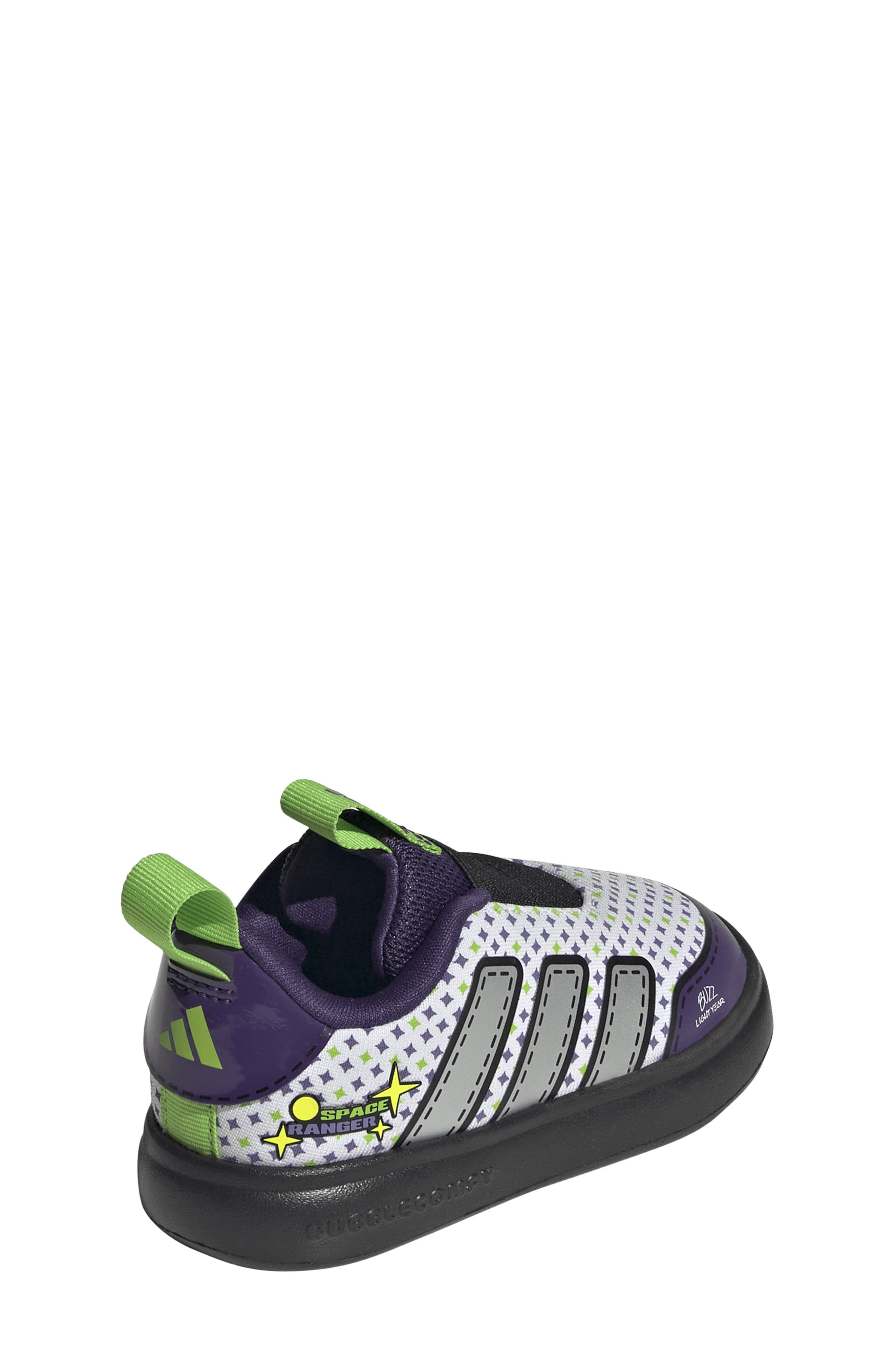 Kids' Disney Bubblecomic Buzz I Slip-On Sneaker, Alternate, color, WHITE/ SILVER/ BLACK
