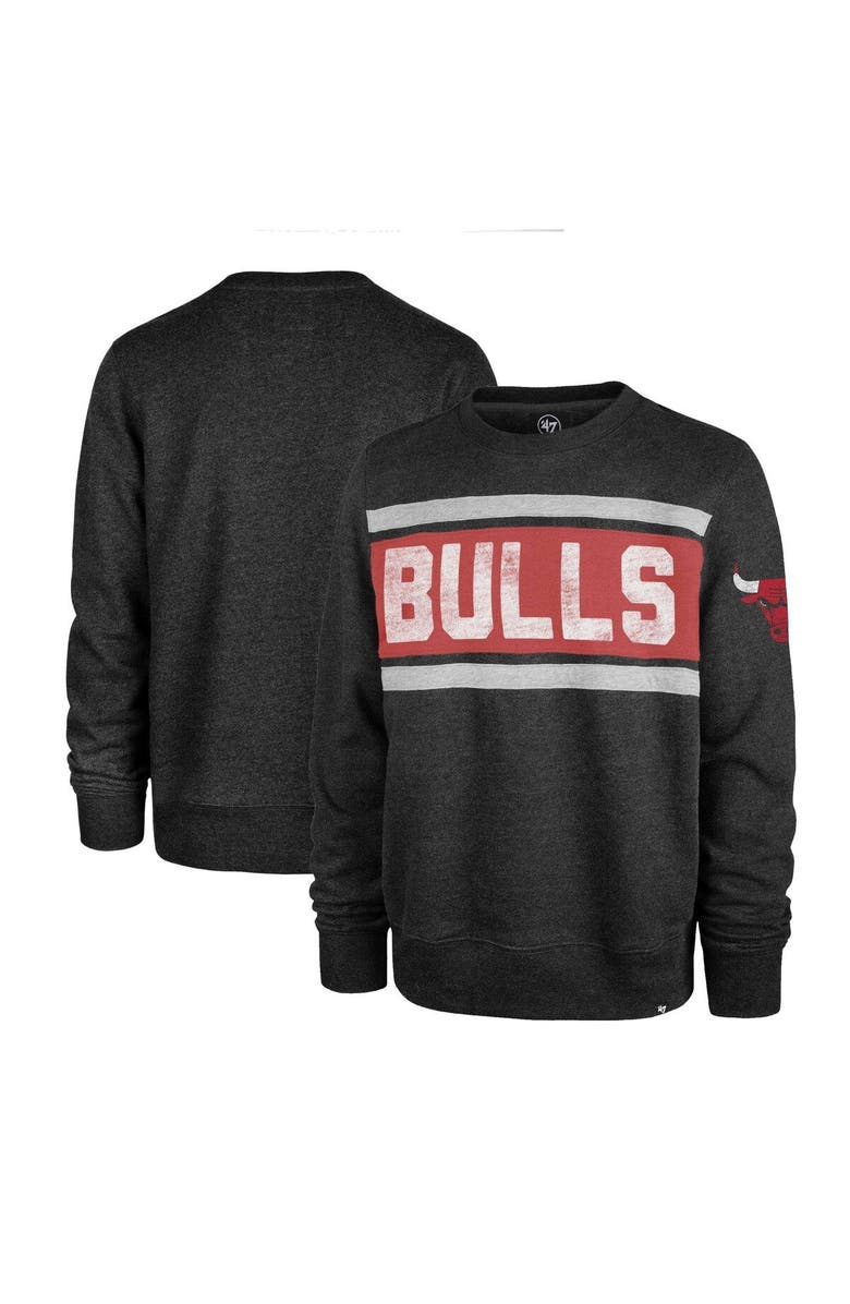 '47 Men's '47 Heather Black Chicago Bulls Tribeca Emerson Pullover Sweatshirt, Alternate, color, 