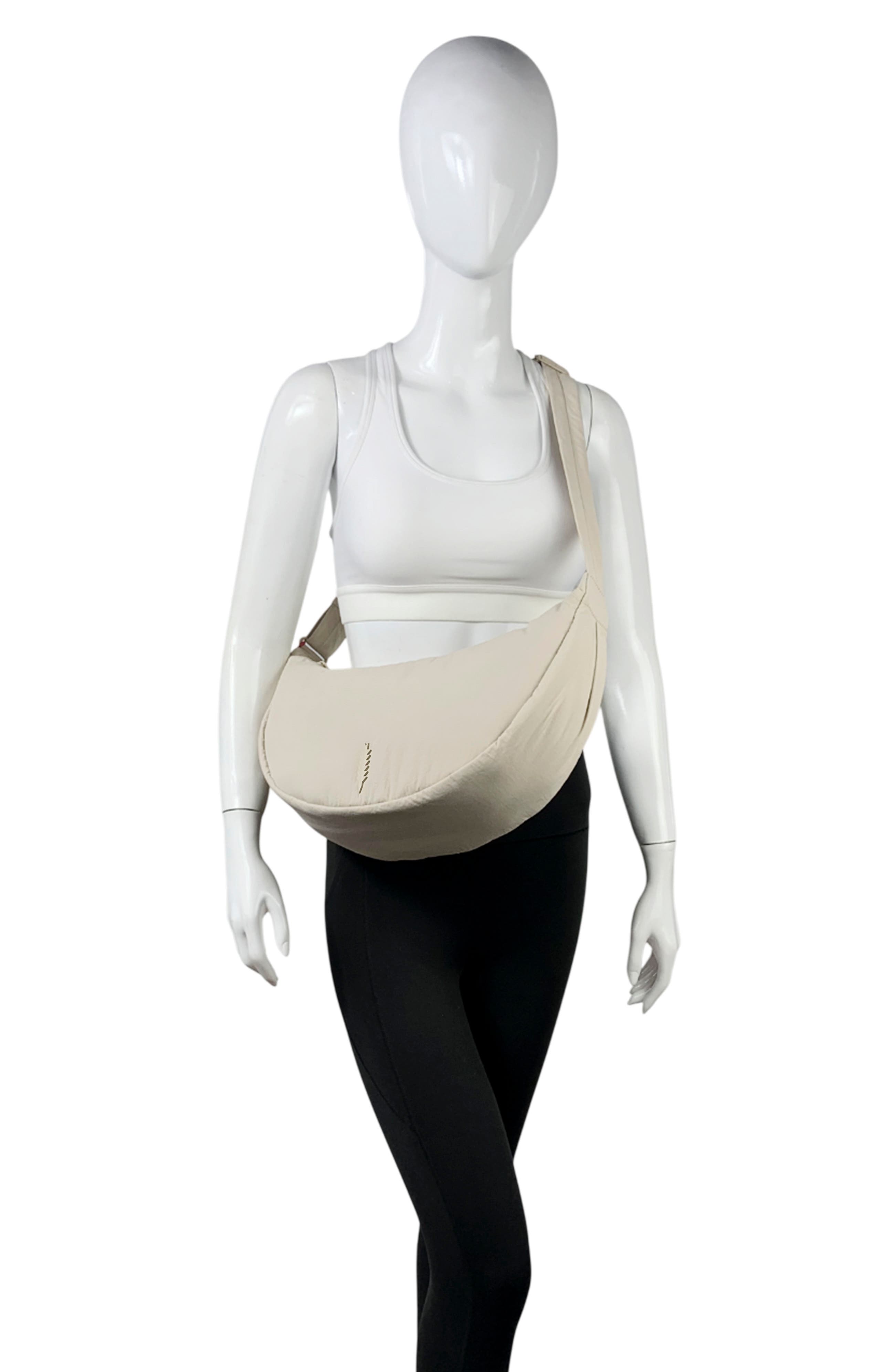 Cleo Large Crescent Crossbody Bag, Alternate, color, SAND