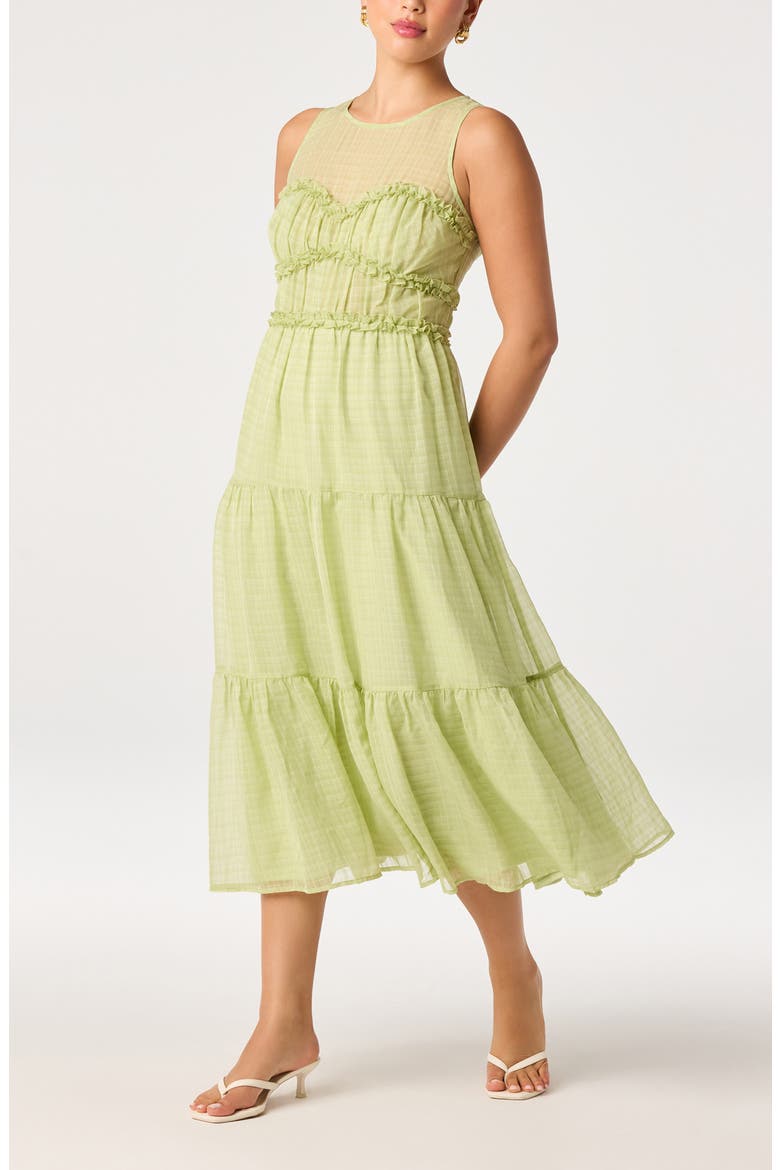 Adrianne Tiered Dress, Alternate, color, GREEN