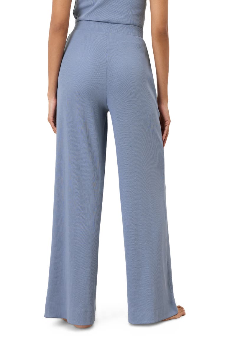 Dream Rib Wide Leg Lounge Pant Made With Organic Cotton, Alternate, color, Iris Blue