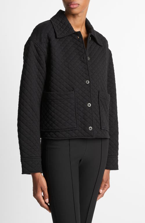 Vince Cotton Blend Quilted Jacket In Black