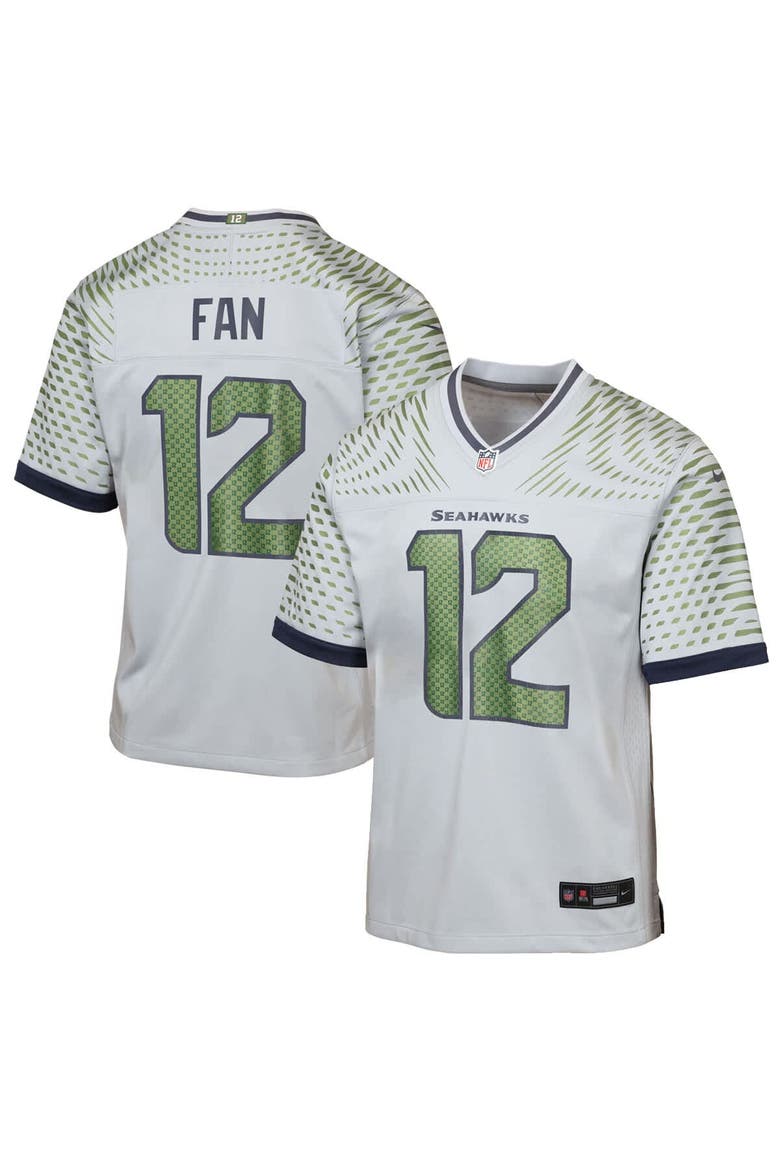 Youth Nike 12s Wolf Gray Seattle Seahawks 2025 Rivalries Collection Game Jersey, Main, color, Gray