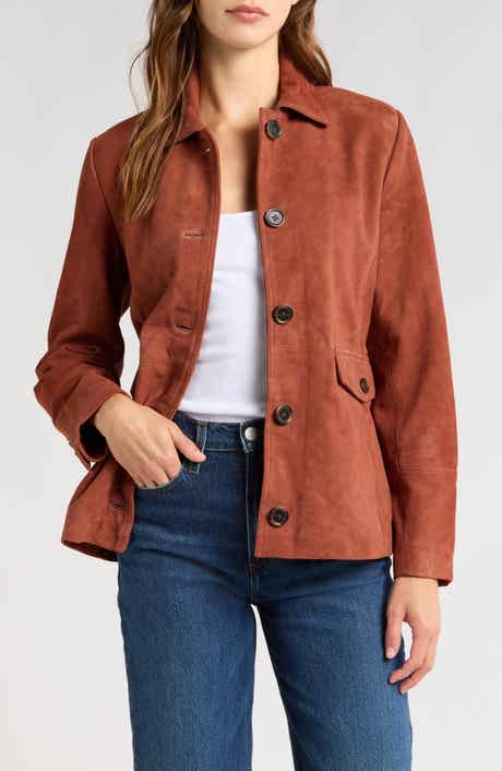 Bernardo Suede Shirt Jacket