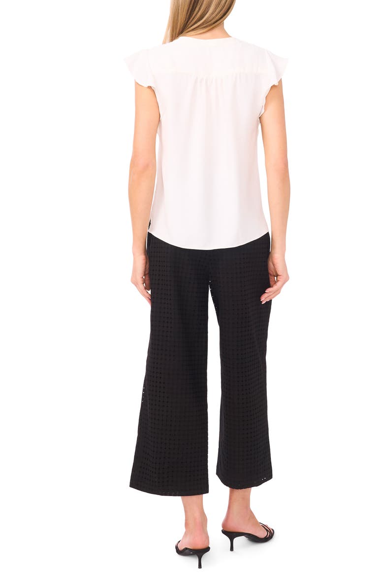 Flutter Sleeve Top, Alternate, color, NEW IVORY