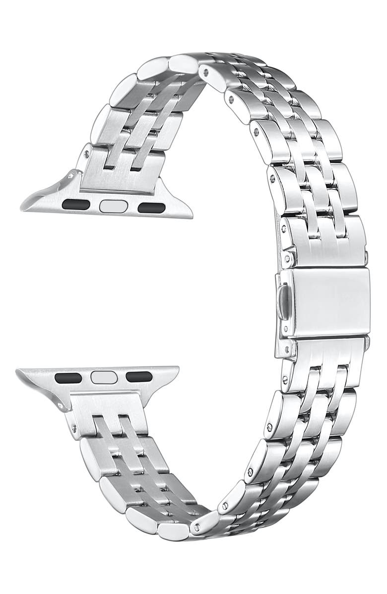 Posh Tech Tess Stainless Steel Apple Watch<sup>®</sup> Watchband, Alternate, color, 