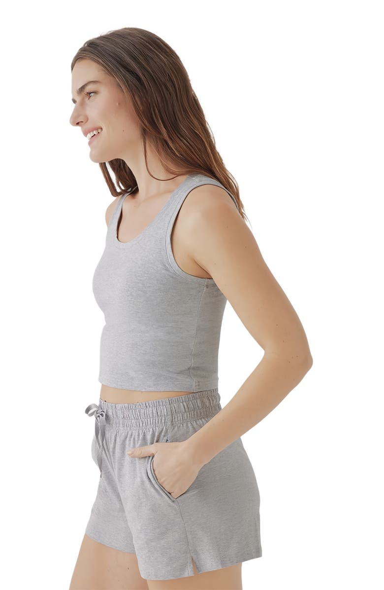 Pact Organic Cotton Cool Stretch Fitted Lounge Tank, Alternate, color, Heather Grey