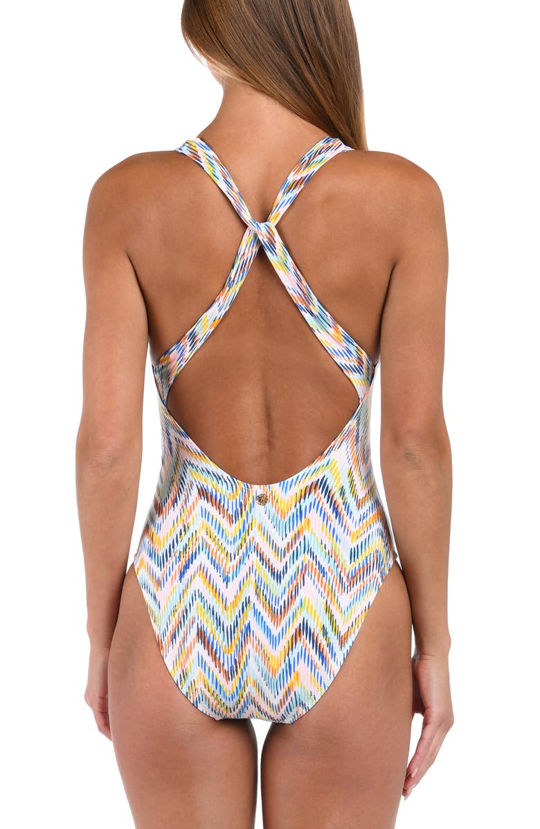 Sunshine 79 Soul Plunge One-Piece Swimsuit, Alternate, color, White Multi