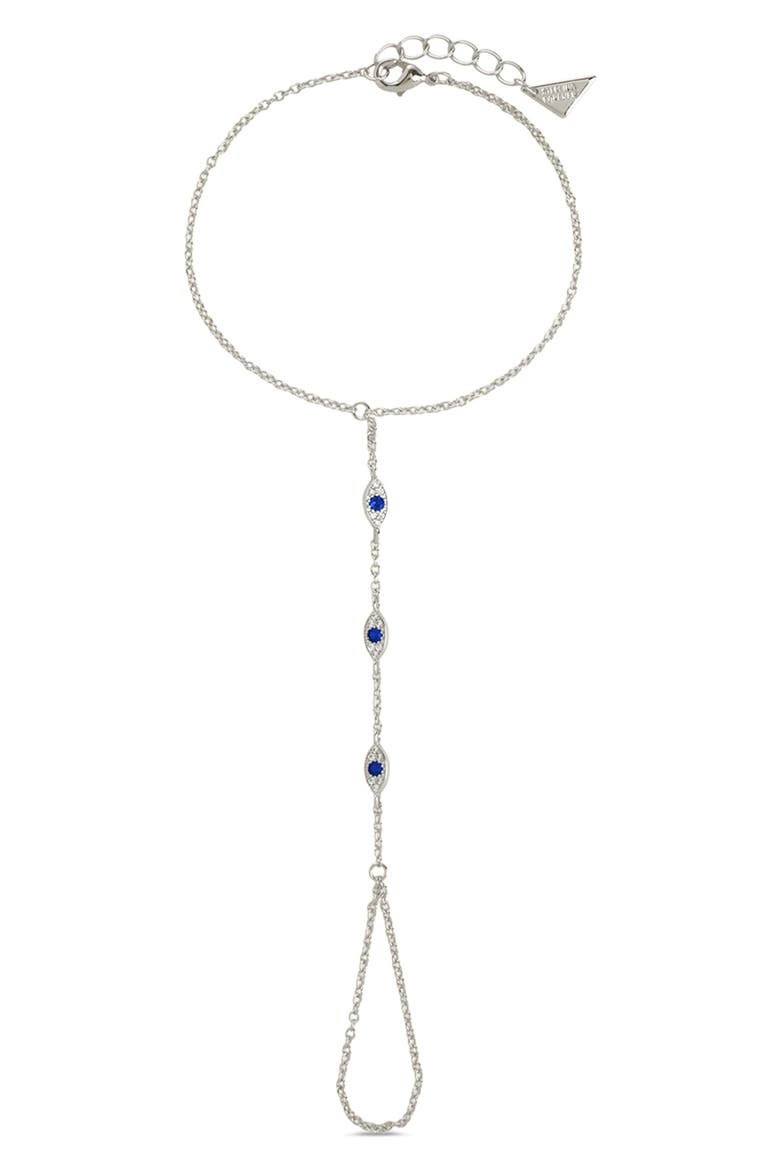 Arielle Cubic Zirconia Hand Chain, Main, color, SILVER