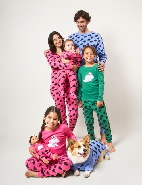 Leveret Kids Two-piece Cotton Easter Matching Family Pajamas, Bunny Prints In Multi