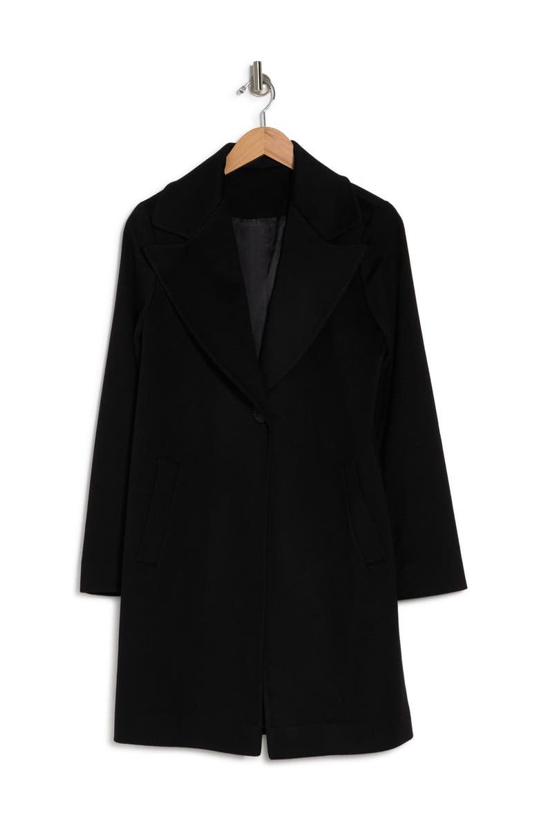 Fleurette One-Button Peak Collar Wool Coat, Alternate, color, 