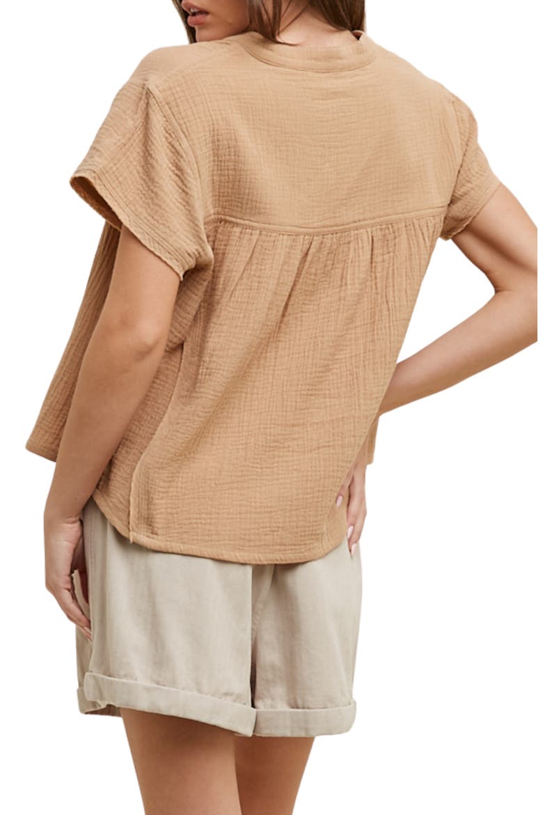 Cotton Gauze Top, Alternate, color, MOCHA