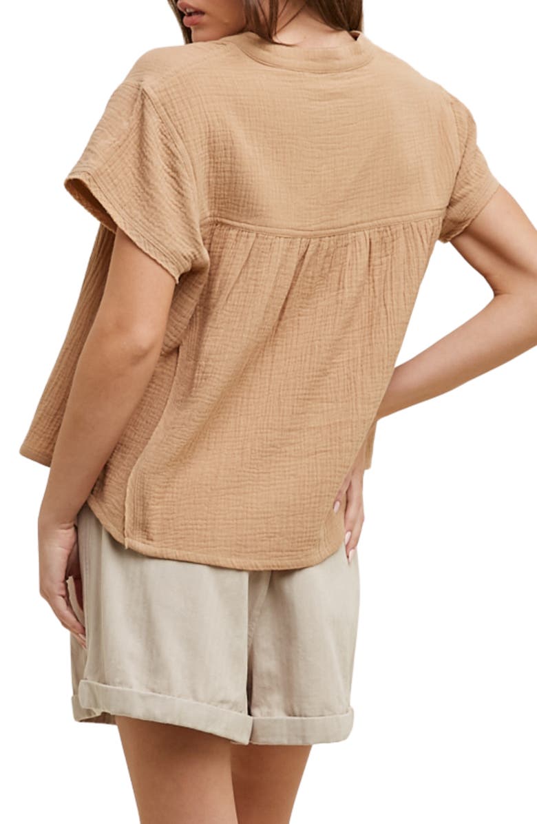 WISHLIST Cotton Gauze Top, Alternate, color, Mocha