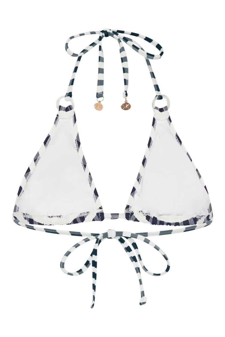 Cottage Jacquard Bikini Top, Alternate, color, NAVY/ WHITE