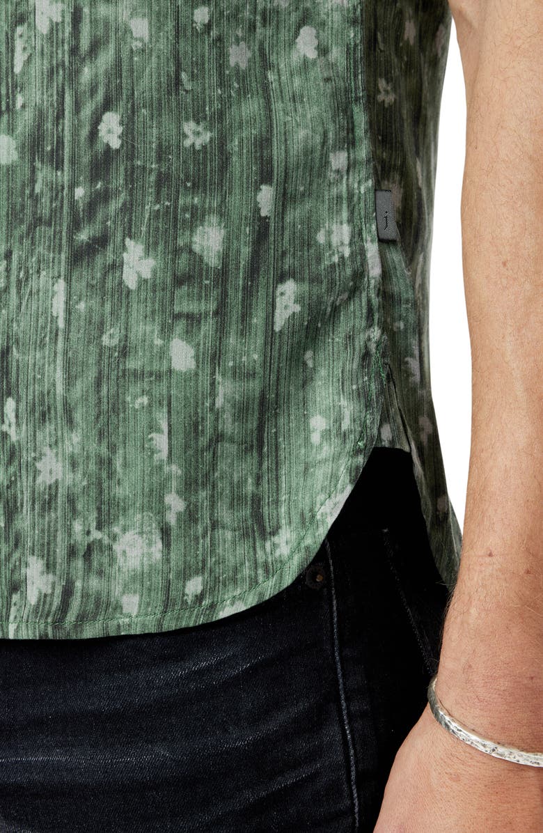 John Varvatos Sean Short Sleeve Button-Up Shirt, Alternate, color, Clover Green