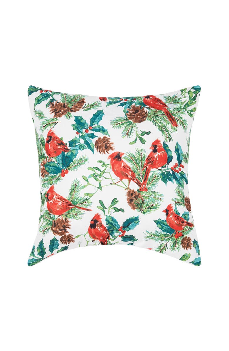 C&F Home Delwyn Christmas Cardinal Pillow, 18" x 18", Main, color, Red