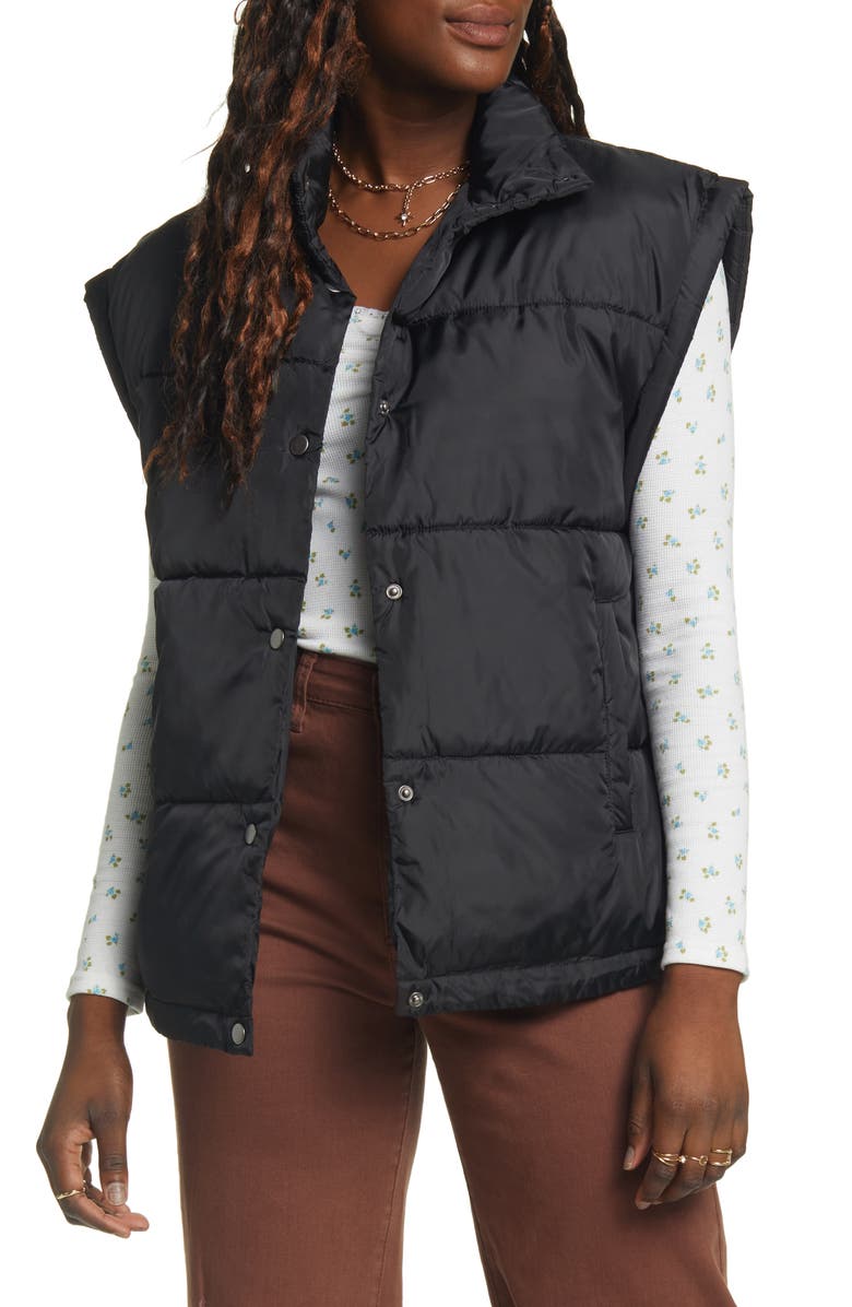 BP. Snap Front Puffer Vest, Main, color, 