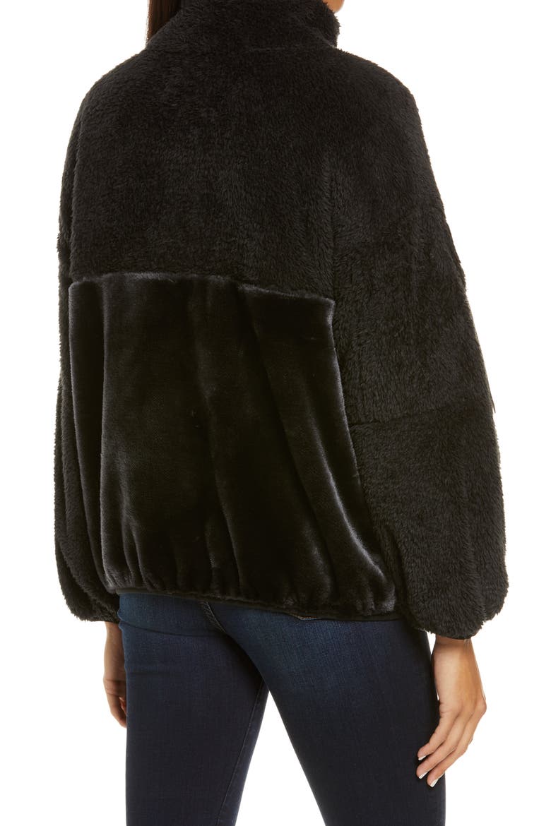 Marlene Faux Fur Jacket, Alternate, color, BLACK METALLIC