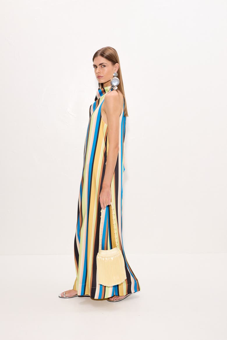 Mona Twill Dress, Alternate, color, Ocean Stripe
