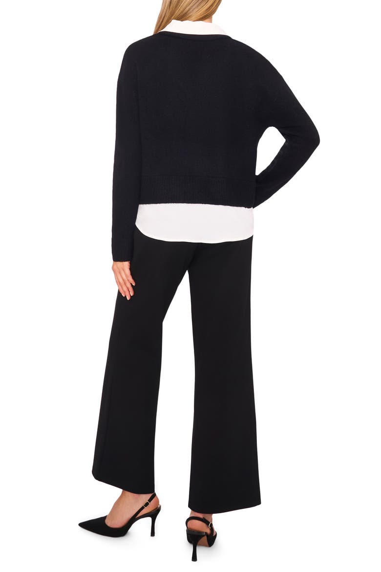 Layered Look Sweater, Alternate, color, RICH BLACK