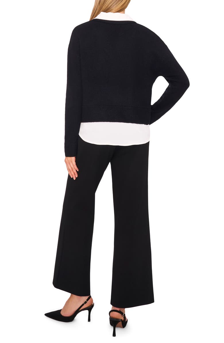 Halogen<sup>®</sup> Layered Look Sweater, Alternate, color, Rich Black