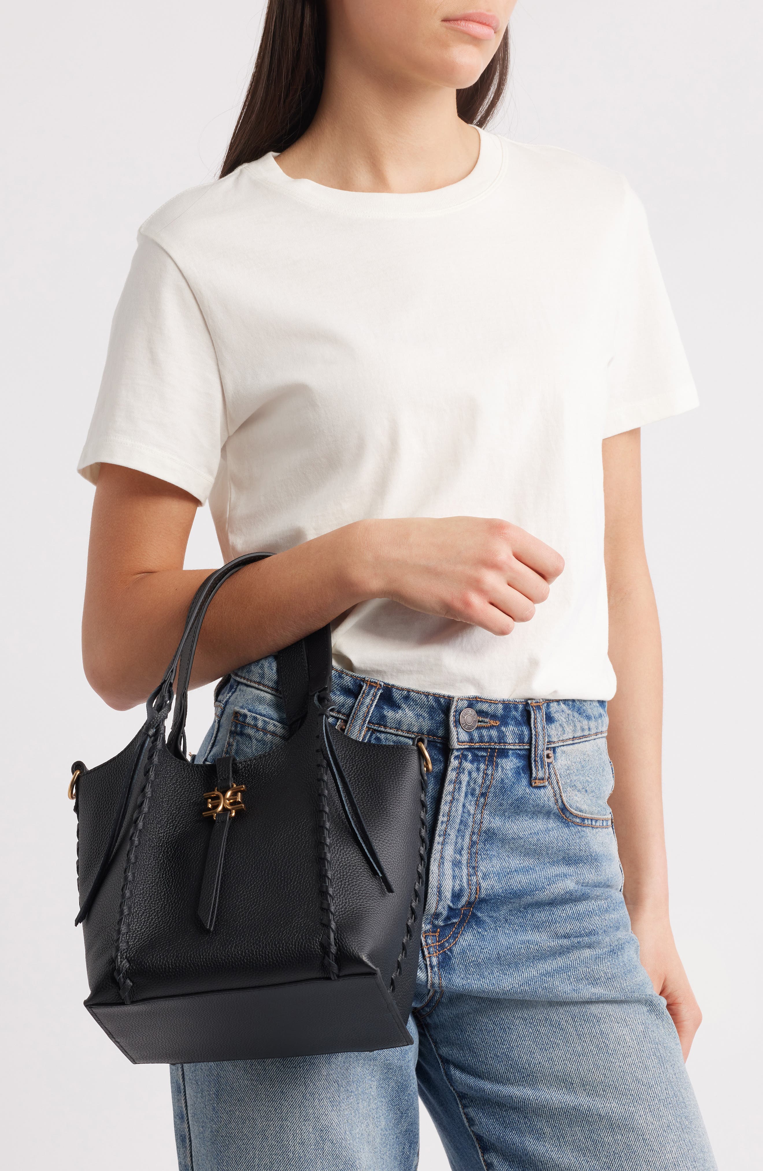 Sam Edelman Sylvia Mini Leather Crossbody Bag, Alternate, color, Sage