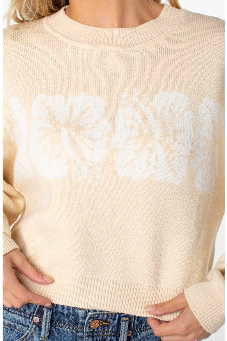 Hibiscus Harmony Sweater, Alternate, color, PARCHMENT