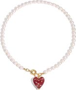Classicharms Esmée Red Dot Murano Heart Pendant Necklace