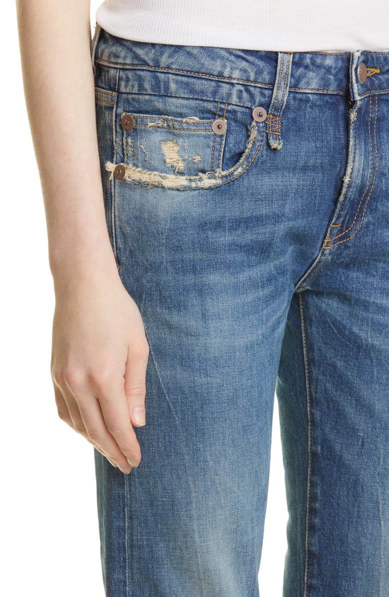 R13 Straight Leg Boy Jeans, Alternate, color, Kelly Stretch