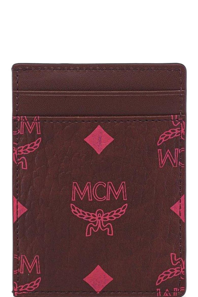 Aren Card Case in Visetos, Alternate, color, Cinnamon