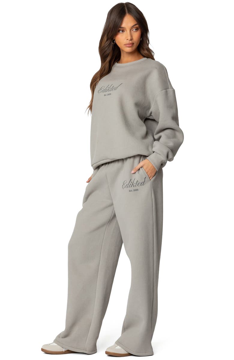 EDIKTED Get Edikted Wide Leg Sweatpants, Alternate, color, Gray
