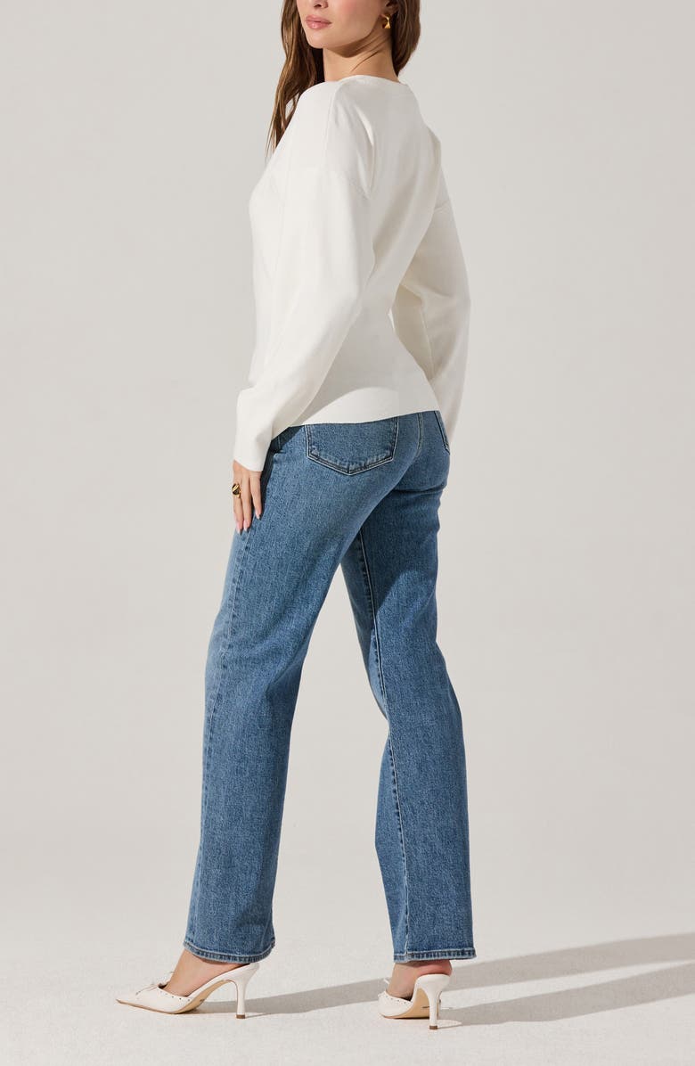 ASTR the Label Hook Closure Cardigan, Alternate, color, White