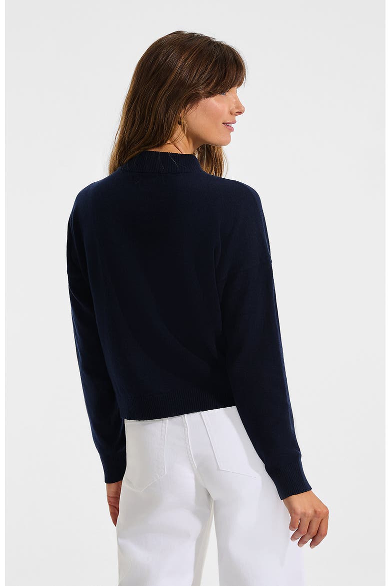 CashTouch Drop Shoulder Mock Neck Sweater, Alternate, color, Navy Heather