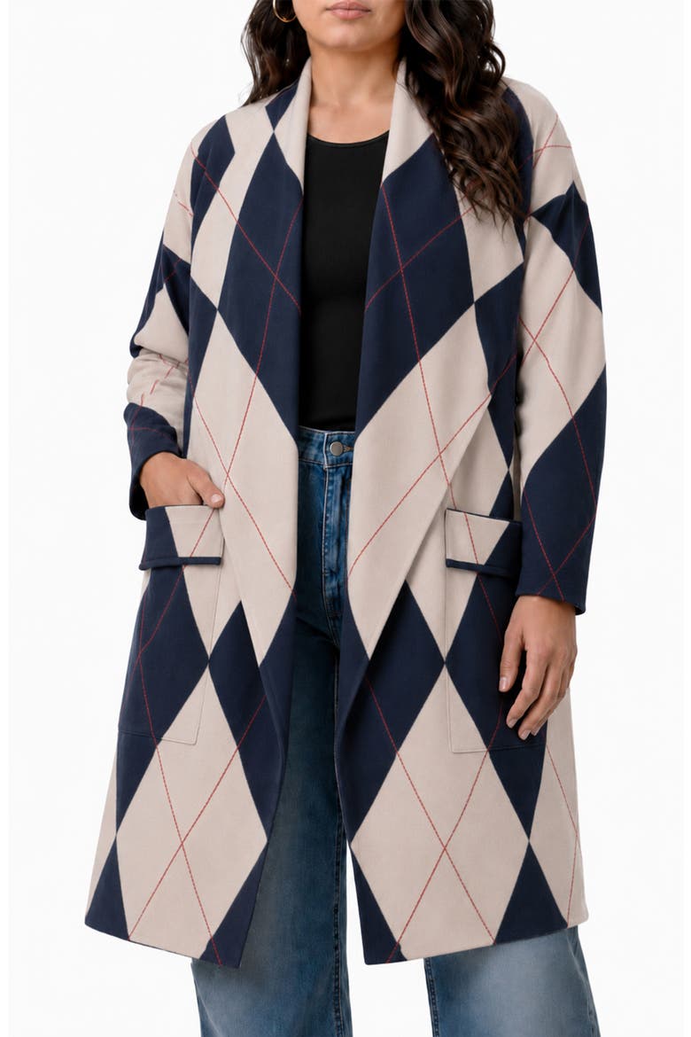 Andrea Argyle Open Cardigan, Main, color, SEAWORTHY ARGYLE