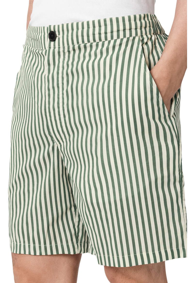 Chopin Stripe Shorts, Alternate, color, WHITE/ GREEN