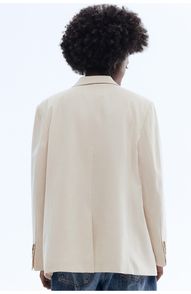 H&M Double-breasted Blazer, Alternate, color, Light Beige