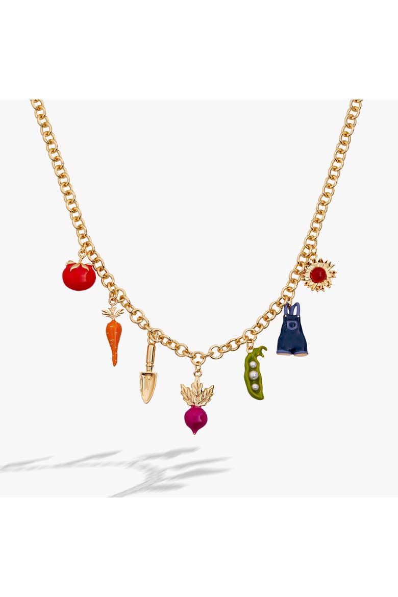 Farmers' Market Charm Necklace, Main, color, Gold