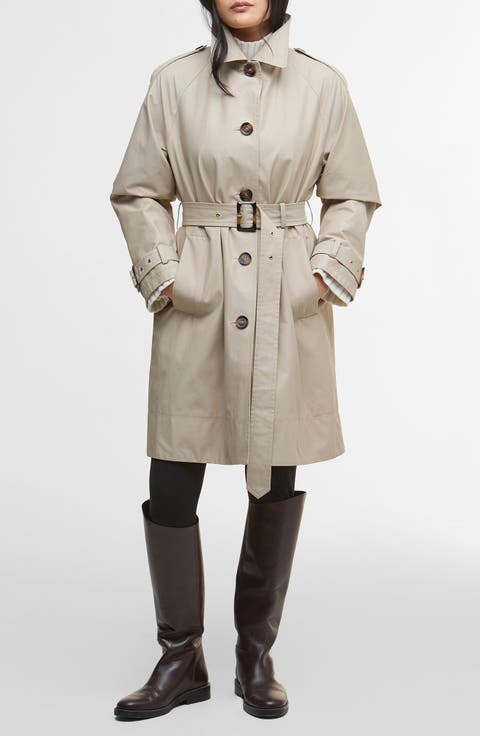 Maia Water Repellent Cotton & Nylon Trench Coat