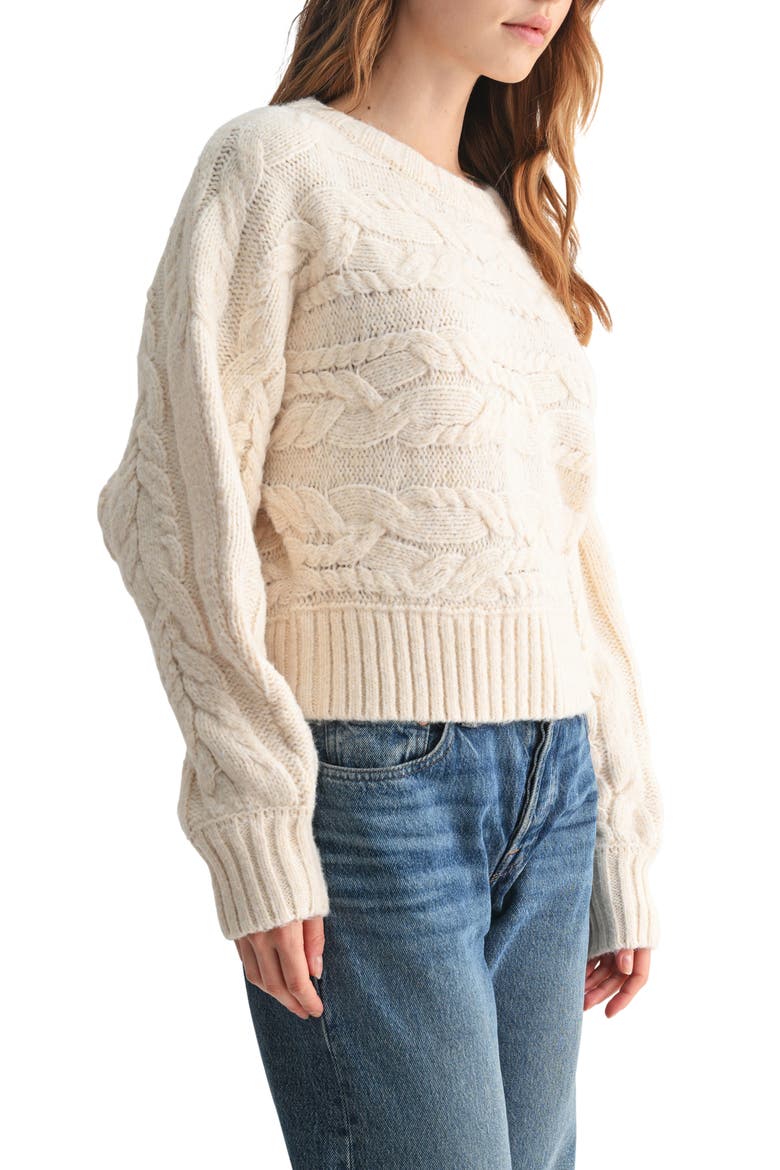 Cable Stitch Sweater, Alternate, color, CREAM