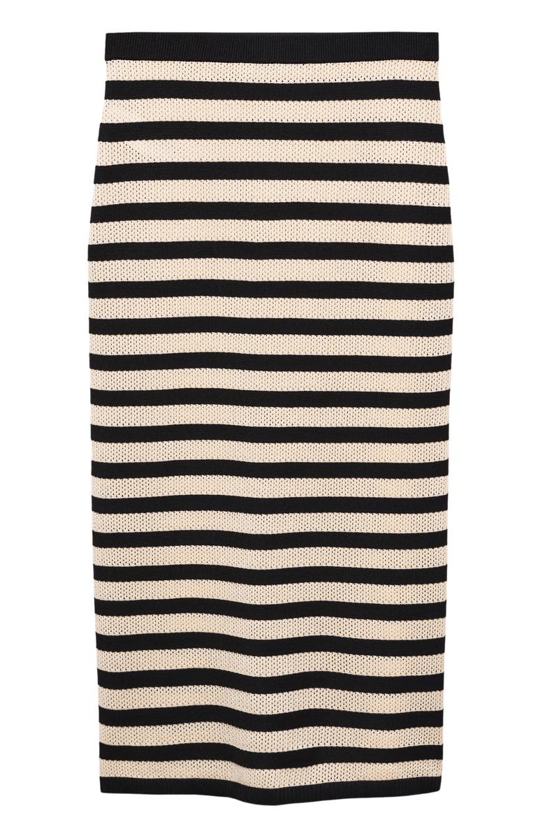 MANGO Stripe Open Stitch Knit Midi Skirt, Alternate, color,