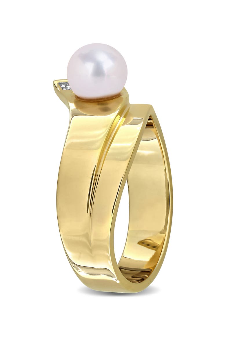 Pearl & Diamond Wraparound Ring, Alternate, color, WHITE/ GOLD PLATE