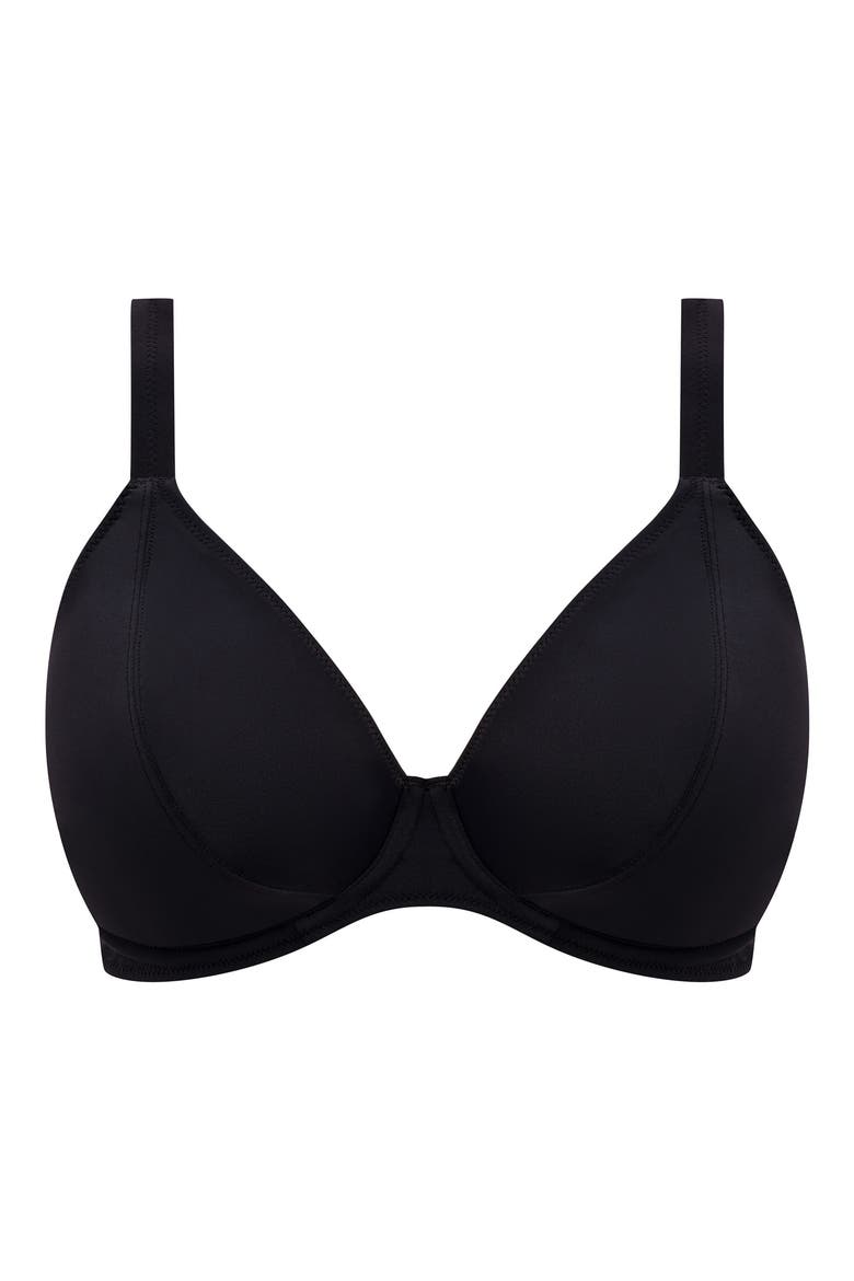 Jewel Cover Underwire Bikini Top, Alternate, color, PLAIN BLACK