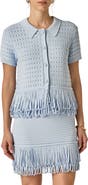 English Factory Fringe Trim Knit Shirt