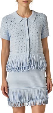 English Factory Fringe Trim Knit Shirt
