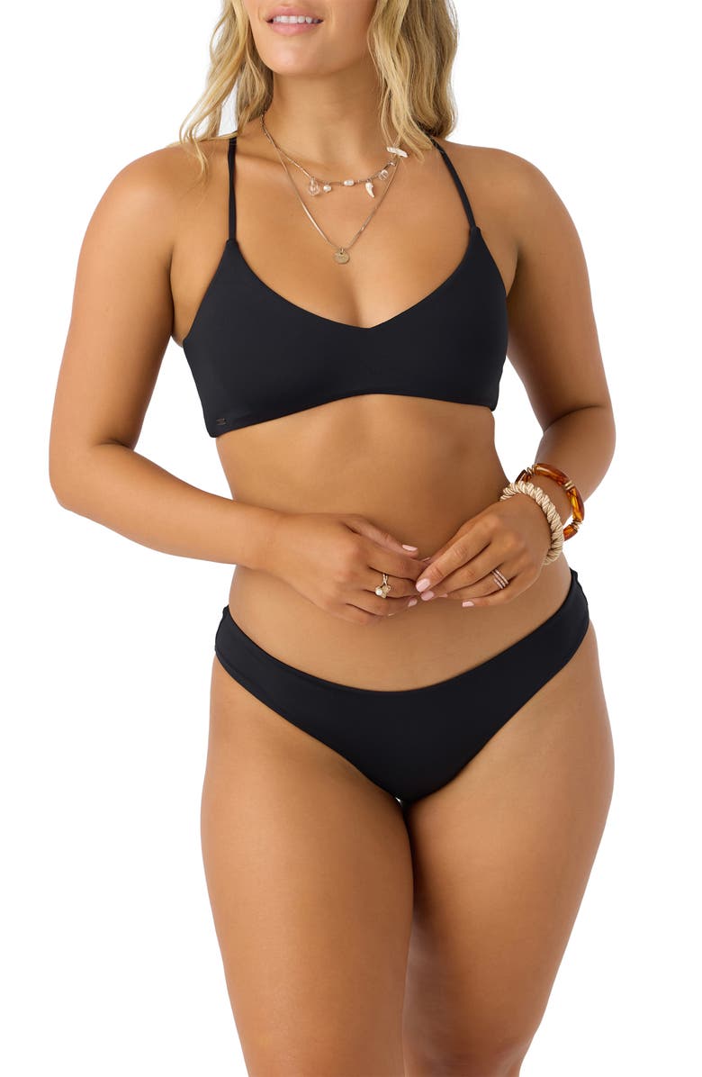O'Neill Saltwater Solids Bikini Bottoms, Alternate, color, Black