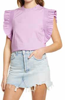 English Factory Ruffle Sleeve Top