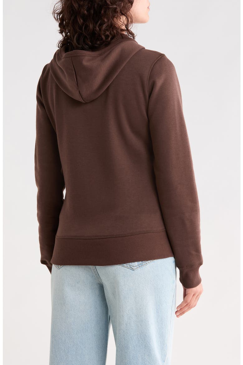 Fitted Zip Up Hoodie, Alternate, color, CHESTNUT BROWN