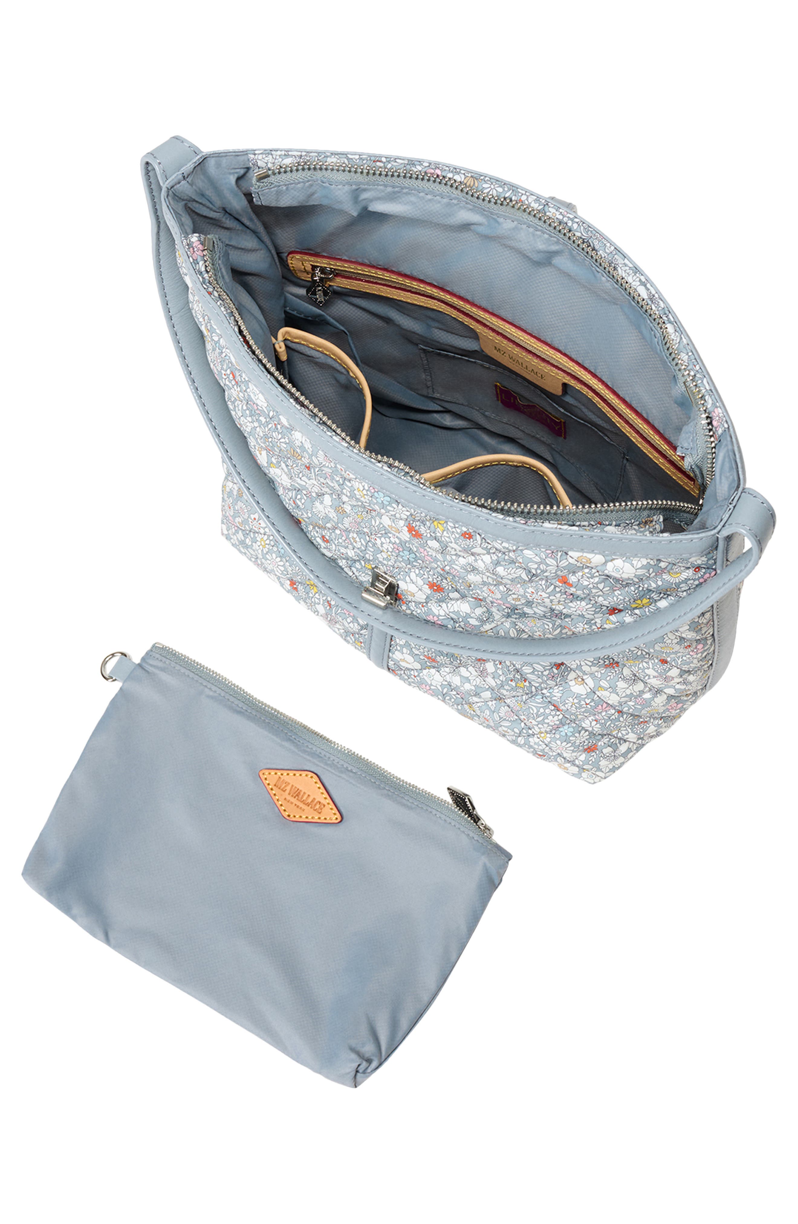 MZ Wallace Small Astor Floral Diamond Quilted Nylon Hobo, Alternate, color, 