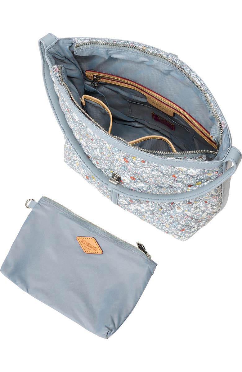 MZ Wallace Small Astor Floral Diamond Quilted Nylon Hobo, Alternate, color,